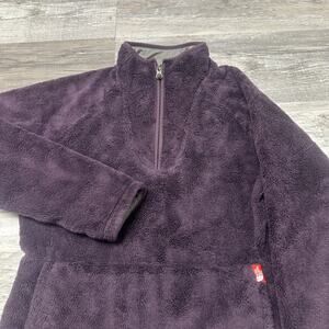 The North Face Purple Womens Small 1/4 Zip Mock Neck Soft Fleece Pullover Jacket